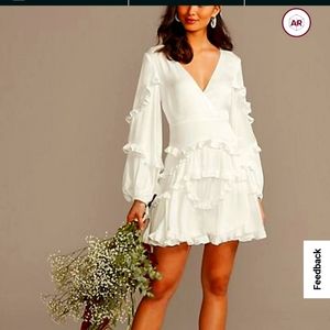 DB Studios- Charmeuse Ruffle Mini Dress with Back Tie